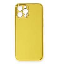 Pilelistore   iPhone 12 Pro Kılıf Coco Deri Silikon Kapak - Sarı