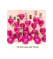 18 Inç Pembe Kalp Balon Aşk 10 Lu