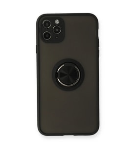 İphone 11 Kılıf Montreal Yüzüklü Kapak - Siyah
