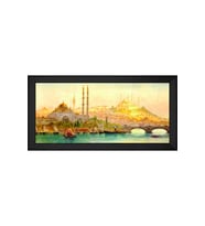 Manzara Temalı Kanvas Tablo 80 x 110 cm Siyah Çerçeve