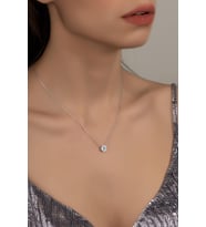Union Zirconia Kadın 0.66 Karat Pırlanta Montür Gümüş Kolye