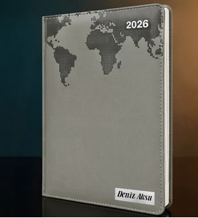 BK Gift Kişiye Özel İsimli Termo Sert Kapak 2026 Gri Ajanda -16, Öğretmenler Günü Hediyesi, Yeni İş Hediyesi