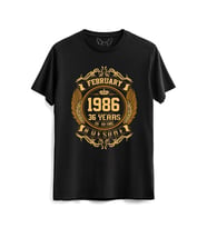 Vintage Gold Awesome Series February 1986 Siyah Tshirt
