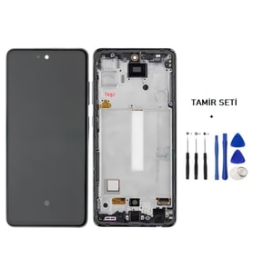 Samsung Galaxy A52 - SM-A525 Uyumlu Lcd Ekran Dokunmatik Servis Lcd ÇITALI SİYAH + TAMİR SETİ