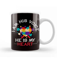 Autism Awareness Heart Puzzle Autistic Children Son Daughter Kupa Bardak Porselen