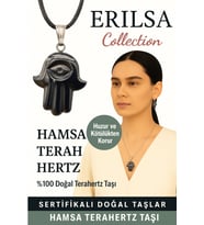Sertifikalı Hamsa Terahertz Doğal Taş Kolye – Koruma Huzur Negatif Enerji Kalkanı (Çok Renkli)