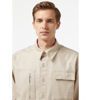 Lacoste Men's Relaxed Fit Beige Shirt Bol Kesim Erkek Gömlek Bej