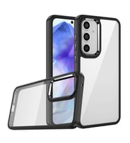 Galaxy A15 Kılıf Flora Buton,Kenar Çevresi Renkli Kılıf (Siyah)