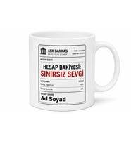 İsme Özel Banka Hesabı Temalı Komik Kupa Bardak Esprili Hediye