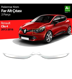 Renault Clio Uyumlu 4 Hatchback Krom Far Alt Çıtası 2012-2016