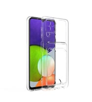 Lexroo Galaxy M32 Kılıf Kartlıklı Şeffaf Setra Clear Silikon Kılıf - Renksiz