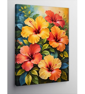 Kanvas Tablo Hibiskus Çiçekleri