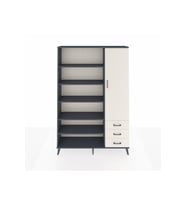 Arges Gardrop 9 Raflı 3 Çekmeceli Tek Kapaklı  132x30x195 Antrasit-Aytaşı