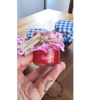 Minik kavanoz reçel mum hediyelik nişan bebek 10 adet (Pembe)