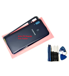 Tkgz Samsung Galaxy A20 A 205 KASA Arka Pil Batarya Kapağı (TAMİR SETİ) LACİVERT