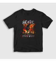 Presmono Unisex Çocuk Siyah Angus Young Ac Dc T-Shirt 374711tt