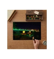 Işıklı Asma Köprü Tasarımı 240 parça Ahşap Puzzle Ahşap Kutuda MP07008
