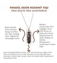 Doğaltaş RODANİT TAŞI Pandül Kesim Kadın Erkek (Unisex) İster Kolye İster Anahtarlık