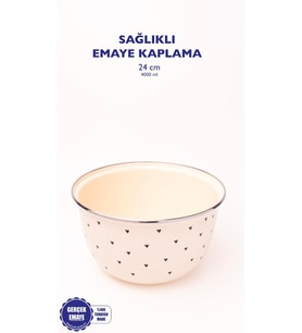Black Cupid Emaye Karıştırma Ve Salata Kabı 24Cm 4 Litre (Ocağa Da Koyulabilir)