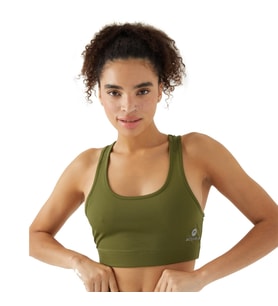 Activera® Göğüs Destekli Haki Yeşil Kadın Spor Sütyen
