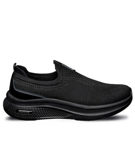 Trendyshose 3005 Yuksek Taban Rahat örme Erkek Spor Ayakkabı (Siyah - Füme)