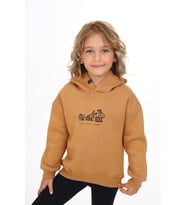 Toontoy Kız Çocuk Baskılı Sweatshirt (Kahverengi)