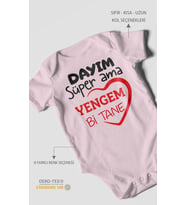 Dayım süper ama yengem bir tane Kısa Kollu Bebek Body %100 Pamuk