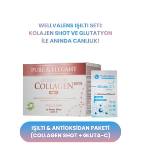 Collagen Shot + Gluta-C Set  5500 mg Kolajen, Glutatyon & Vitamin C ile Cilt Işıltısı, Antioksidan