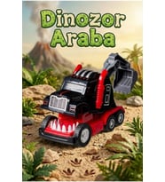 Dinozor Dönüşen Araba Çarpınca Açılan Robot Kamyon Sürtmeli Oyuncak İş Makinesi Siyah Kırmızı