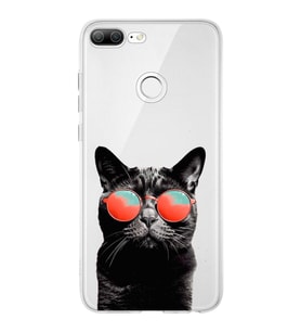 PrintiFy Huawei Honor 9 Lite ile Uyumlu 1mm Slim Fit Kedi 3 050d Baskılı Şeffaf  Kılıf