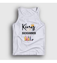 Presmono Unisex Beyaz King Of Backgammon Oyun Tavla Atlet 418302tt (Beyaz)