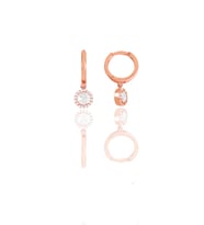 Gümüş rose zirkon taşlı pırlanta montür küpe SGTL11546ROSE