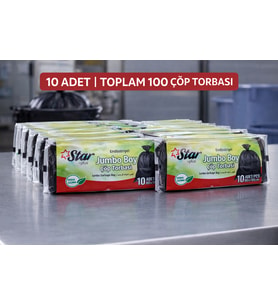 Endüstriyel Boy Atık Poşeti 80X110 Cm 10Lu Dayanıklı Sanayi Tipi Atık Torbası 10 Adet