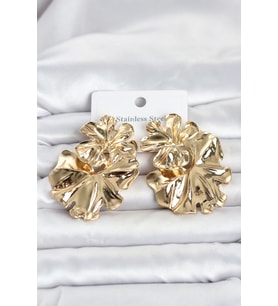 316L Çelik Gold Renk Lotus Model Kadın Küpe 5886 - EEEEEE8914-3643