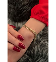 14 Ayar Altın Gurmet Zincir Bileklik 8 mm (Sarı)