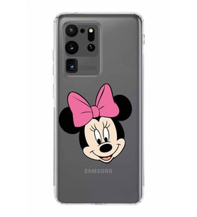 Samsung Galaxy S20 Ultra  Kamera Korumalı Kapak Minnie Mouse Tasarımlı  Şeffaf Kılıf