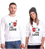 Tshirthane Like Love Sevgili Kombinleri Sweatshirt Kombini (Tek Ürün Fiyatıdır.)