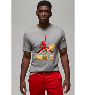 Nike Air Jordan Graphic SS Crew Grafik Baskılı Erkek Tişört Gri