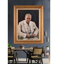 Altın Varaklı Çerçeveli Paspartulu Atatürk Tablo TR1220 (Gold)