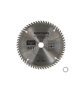 Daire Testere Bıçağı ROTOR 185*20/16 adaptörlü 60T Ahşap kesme diski (Gümüş)
