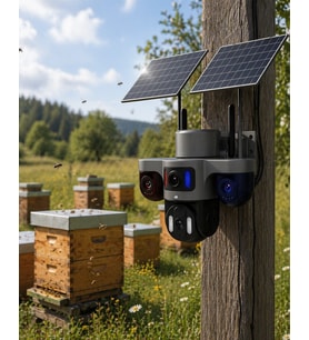 Güneş Enerjili Yayla Kamerası 4G SIM Kartlı 3 Lensli Bahçe Güvenlik Kamerası 2 Yıl Garantili