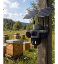 Güneş Enerjili Yayla Kamerası 4G SIM Kartlı 3 Lensli Bahçe Güvenlik Kamerası 2 Yıl Garantili