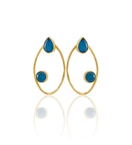 Kadir Jewellery 22 Ayar Altın Kaplama Geometrik Küpe -El İşçiliği Ve Hipoalerjenik Küpe