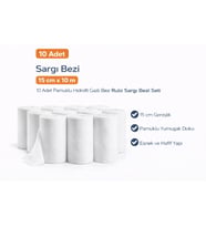 Sargı Bezi 15 cm x 10 m 10 Adet Pamuklu Hidrofil Gazlı Bez Rulo Sargı Bezi