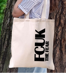 BK Gift Fcuk Tasarımlı Kanvas Bez Çanta, Baskılı Omuz Çantası, Alışveriş Çantası, Plaj Çantası, Arkadaşa Hediye-3