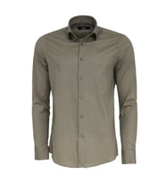 Mini Kare Desenli Slim Fit Açık Kahve Erkek Gömlek - Wessi (Bej)