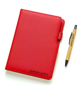 Kişiye Özel Deri Defter Bambu Kalem