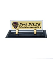 Kişiye Özel Tasarım Kristal İsimlik Polis İsimlik Polis Masa İsimliği Kristal Masa İsimliği