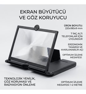 3D Telefon Ekran Büyütücü ve Göz Koruyucu Standı