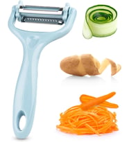 3'ü 1 Arada Patates & Sebze Soyucu – Paslanmaz Çelik Bıçaklı, Düz + Tırtıklı + Jülyen Soyma, Ergonomik Sap, Bulaşık Makinesine Uygun, Kompakt & Dayanıklı Mutfak Gereci
